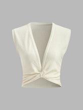 V-Neck Knot Front Sleeveless Top